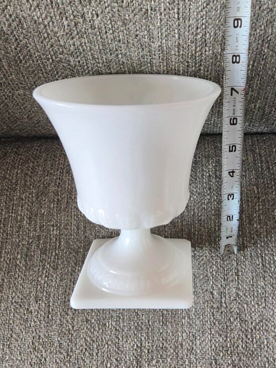 Other - Vintage Milk Glass E. O. Brody Greek Key Wheat Pattern Compote Pedestal Vase. 7'